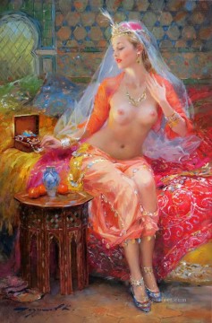Pretty Lady KR 070 Impresionista desnuda Pinturas al óleo